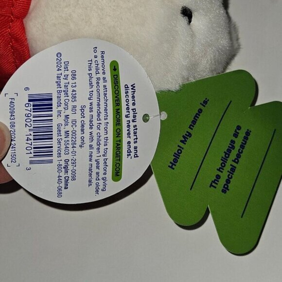 Giggle Scape 7" White Polar Bear Plush Red Target Vest Stuffed Animal Toy w/TAG - Picture 9 of 10
